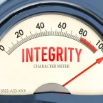 An integrity meter with the gauge reading over one hundred